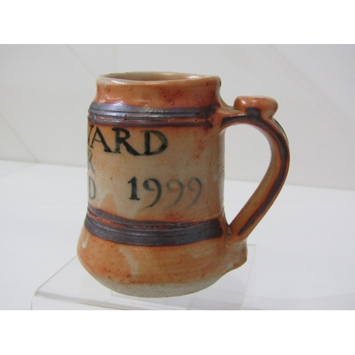 37 - WENFORD BRIDGE POTTERY, a Wenford Bridge pottery mug by Seth Cardew made to commemorate the wedding ... 