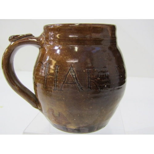 37 - WENFORD BRIDGE POTTERY, a Wenford Bridge pottery mug by Seth Cardew made to commemorate the wedding ... 