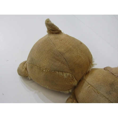 43 - TEDDY BEARS, a teddy bear with cinnamon brown body, stitched black nose and mouth with growler, carr... 