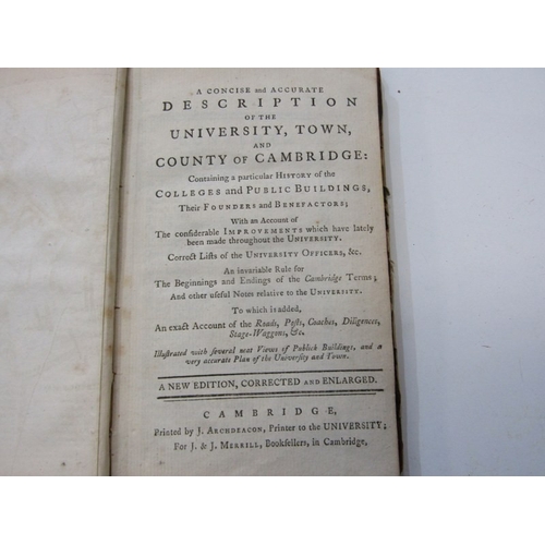 44 - ANTIQUARIAN BOOKS, antiquarian volume 'A Concise and Accurate Description of the University, Town an... 