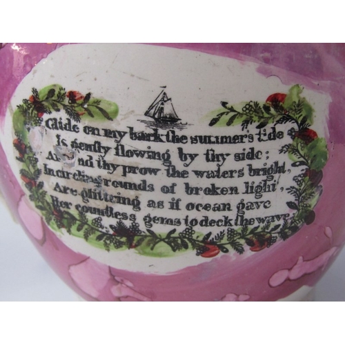 5 - SUNDERLAND LUSTRE JUG, an early 19th century Sunderland lustre pottery jug depicting 'A West View of... 