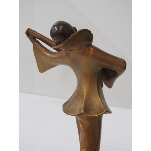 50 - ART DECO FIGURE, an Art Deco spelter figure of a Pierrot playing a mandolin, designed by Josef Loren... 