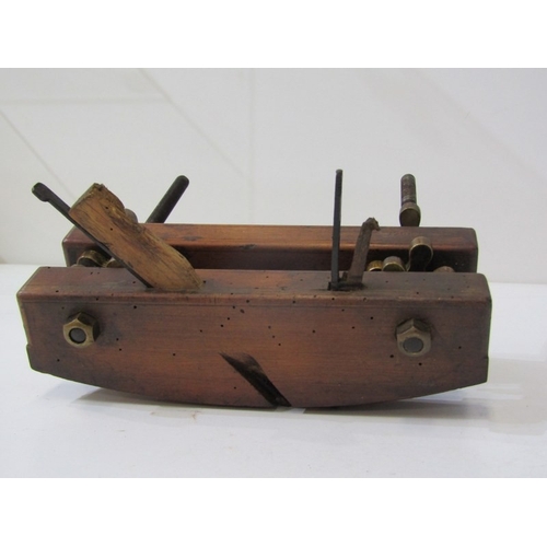52 - WOOD PLANE, a 19th century French cooper's screw stem plough plane, marked 'depose' together with an... 