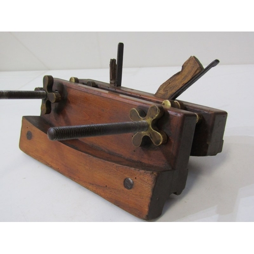 52 - WOOD PLANE, a 19th century French cooper's screw stem plough plane, marked 'depose' together with an... 