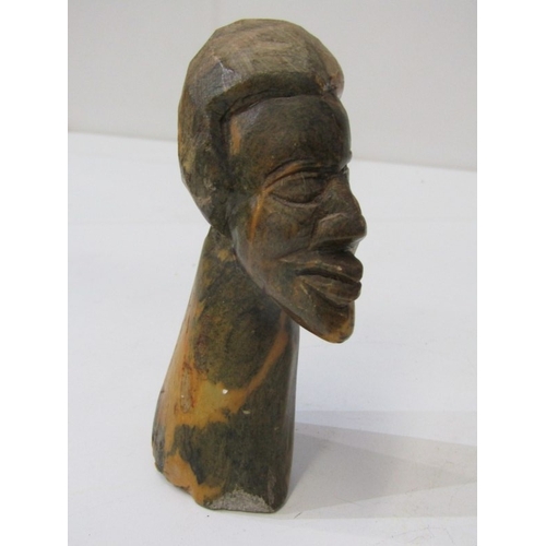 53 - ETHNIC CARVINGS, collection of carved wood animals including rhinos and elephants, ethnic masks and ... 