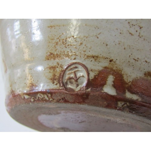 6 - WENFORD BRIDGE STUDIO POTTERY VASE, an earthenware vase with incised sgraffito crosses and swirl des... 