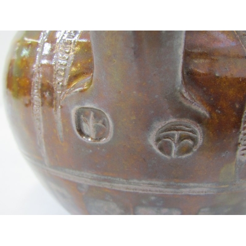 61 - WENFORD BRIDGE POTTERY, a Wenford Bridge studio pottery tea pot, with a brown glaze and variegated c... 