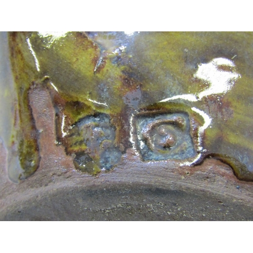 61 - WENFORD BRIDGE POTTERY, a Wenford Bridge studio pottery tea pot, with a brown glaze and variegated c... 