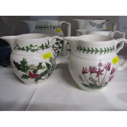 20 - PORTMEIRION POTTERY, 8 various Portmeirion Pottery jugs including Botanic Garden, 'The Mistress' ran... 
