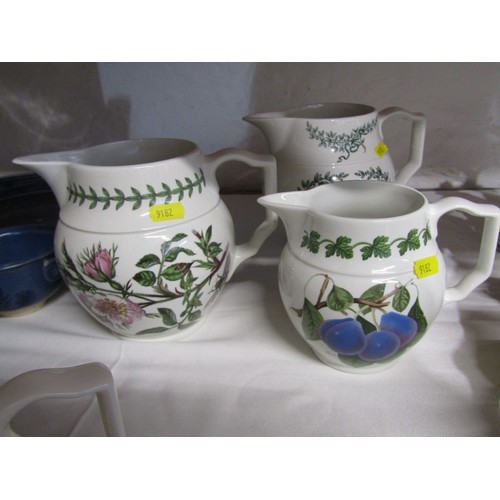 20 - PORTMEIRION POTTERY, 8 various Portmeirion Pottery jugs including Botanic Garden, 'The Mistress' ran... 