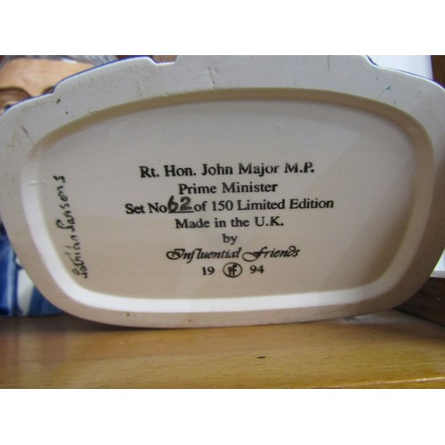 34 - CHARACTER JUGS, a set of 3 graduated John Major limited edition character jugs by Influential Friend... 