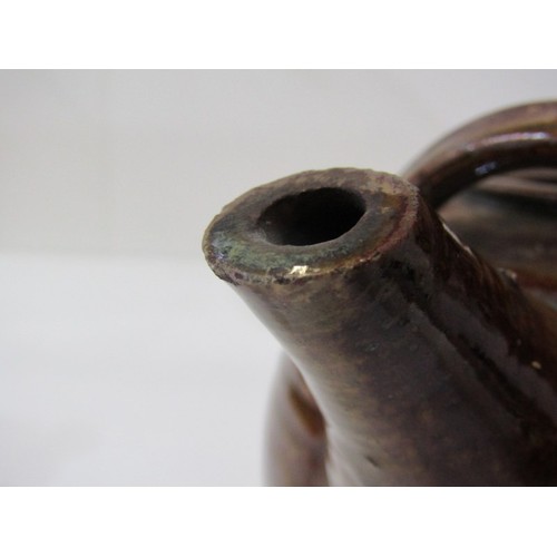 61 - WENFORD BRIDGE POTTERY, a Wenford Bridge studio pottery tea pot, with a brown glaze and variegated c... 