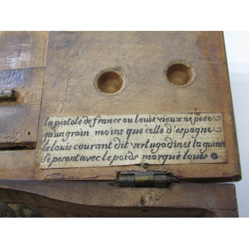 60 - ANTIQUE FRENCH COINWEIGHT SET, an interesting part set of French brass weights for weighing various ... 