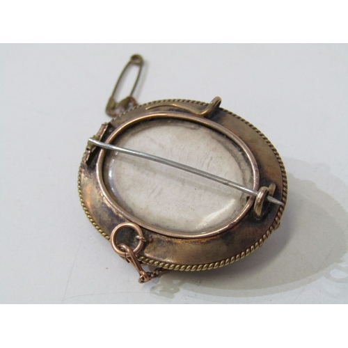 12 - VICTORIAN BROOCHES, 2 Victorian pinchbeck mourning brooches, 1 inset a diamond to centre, together w... 