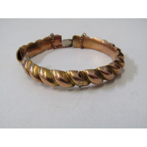 23 - GOLD BANGLE A/F, broken yellow gold bangle, tests as 14ct, 14.5 grams