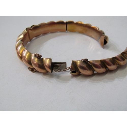 23 - GOLD BANGLE A/F, broken yellow gold bangle, tests as 14ct, 14.5 grams