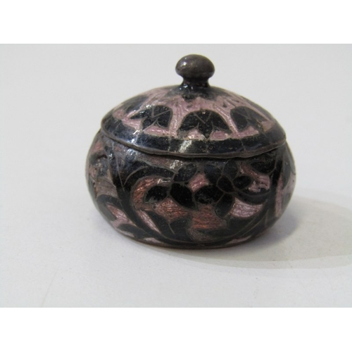 24 - SILVER & ENAMEL TRINKET BOXES, 3 assorted silver lidded pill and trinket boxes, 2 with enamelled dec... 