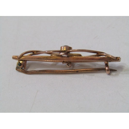 3 - VINTAGE GARNET BROOCHES, 2 X 9ct yellow gold brooches, 1 bar brooch with set central garnet, other s... 