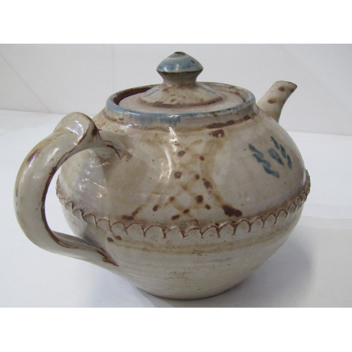 320 - WENFORD BRIDGE POTTERY, Wenford Bridge pottery jardiniere and stand, with pale blue/green glaze, pot... 