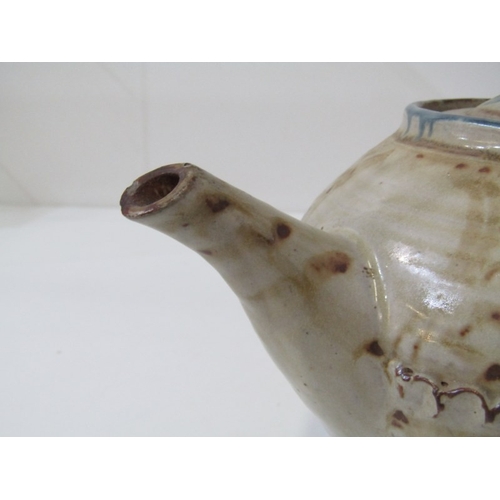 320 - WENFORD BRIDGE POTTERY, Wenford Bridge pottery jardiniere and stand, with pale blue/green glaze, pot... 