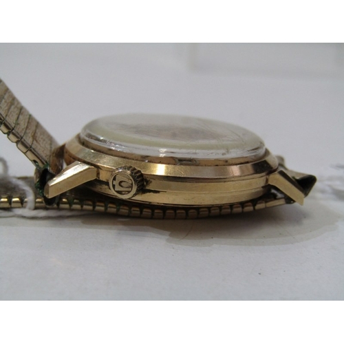 36 - GENTS GOLD WRIST WATCH, Bulova Accutron 18ct gold cased wrist watch with date aperture, on plated st... 