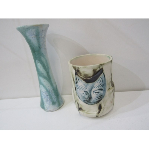 390 - CARN POTTERY, a collection of Carn pottery including vases, a cat faced pot, an egg cup and other po... 