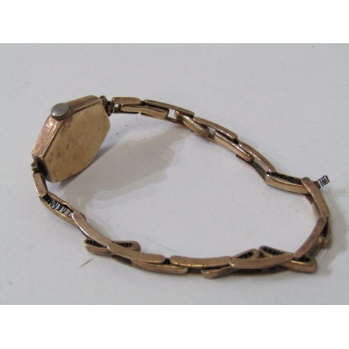 4 - LADY'S GOLD WATCH, lady's Vertex 9ct gold cased wrist watch, on a 9ct gold expanding strap, 13.5 gra... 