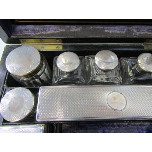 419 - VICTORIAN COROMANDEL BOX, a good 19th Century coromandel vanity/dressing table box, lifting lid reve... 