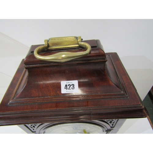 423 - GEORGIAN BRACKET CLOCK, a George III bracket clock by Thomas Hackney of London, the ornate gilt face... 