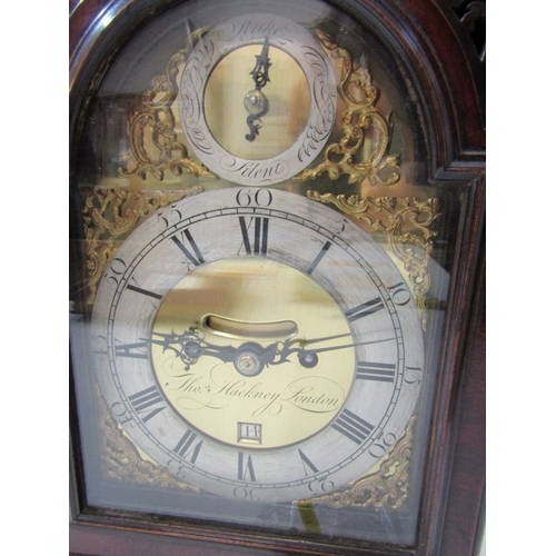 423 - GEORGIAN BRACKET CLOCK, a George III bracket clock by Thomas Hackney of London, the ornate gilt face... 