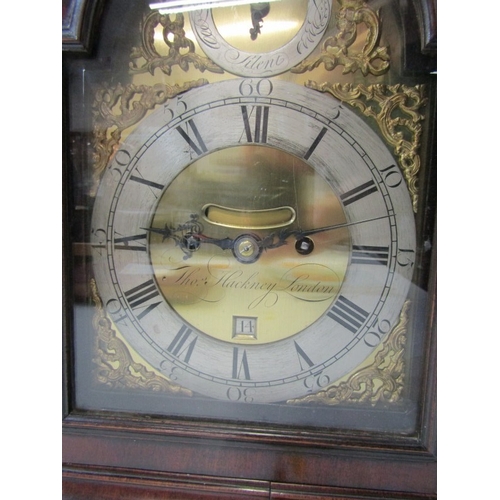 423 - GEORGIAN BRACKET CLOCK, a George III bracket clock by Thomas Hackney of London, the ornate gilt face... 