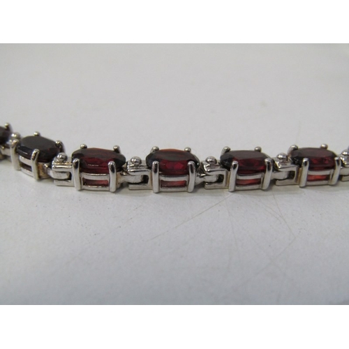 5 - SILVER STONE SET JEWELLERY, large silver 12cm cross, set red stones, together with 16