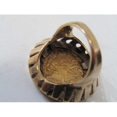 53 - HALF SOVEREIGN RING, late Victorian half sovereign, set in in 9ct yellow gold ring mount, size I, 9.... 