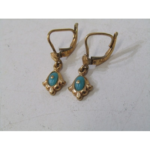 57 - VICTORIAN JEWELLERY, Victorian pinchbeck brooch/pendant set turquoise (3 stones missing), together w... 