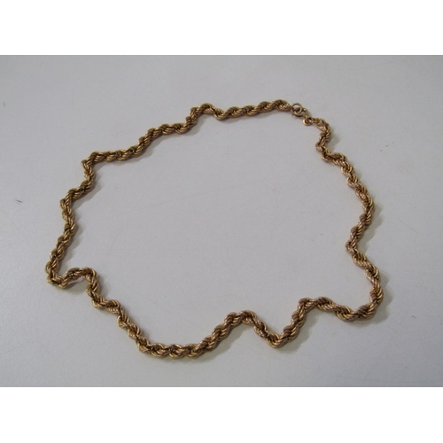 6 - GOLD ROPE NECKLACE, 9ct yellow gold 18