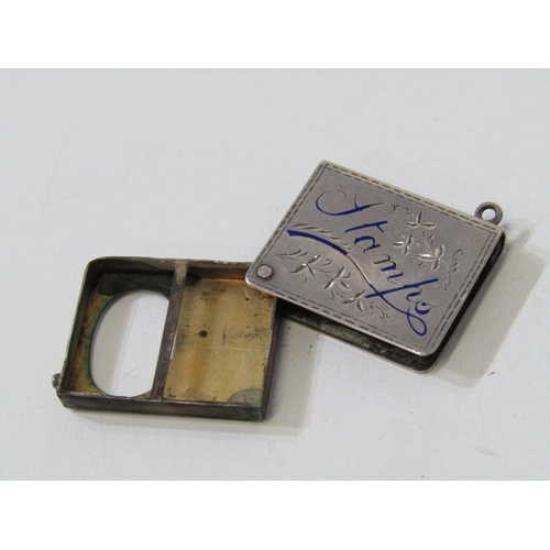 7 - NOVELTY GEORGIAN SILVER VINAIGRETTE, in the form of a miniature handbag with engraved decoration to ... 