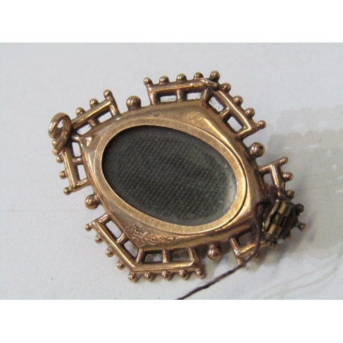 9 - VICTORIAN MOURNING BROOCH, 9ct yellow gold Victorian mourning brooch, 3.5cm diameter, 5 grams