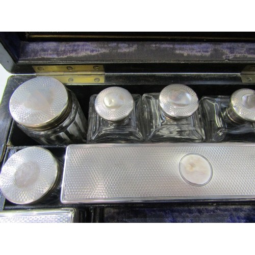 419 - VICTORIAN COROMANDEL BOX, a good 19th Century coromandel vanity/dressing table box, lifting lid reve... 