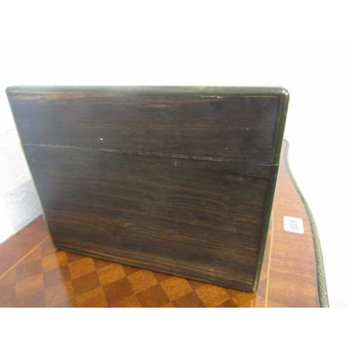 419 - VICTORIAN COROMANDEL BOX, a good 19th Century coromandel vanity/dressing table box, lifting lid reve... 