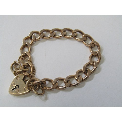 42 - HEAVY GOLD BRACELET, 9ct yellow gold bracelet with padlock clasp, 23.5 grams