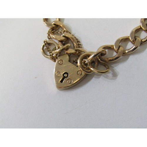 42 - HEAVY GOLD BRACELET, 9ct yellow gold bracelet with padlock clasp, 23.5 grams