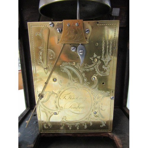 423 - GEORGIAN BRACKET CLOCK, a George III bracket clock by Thomas Hackney of London, the ornate gilt face... 