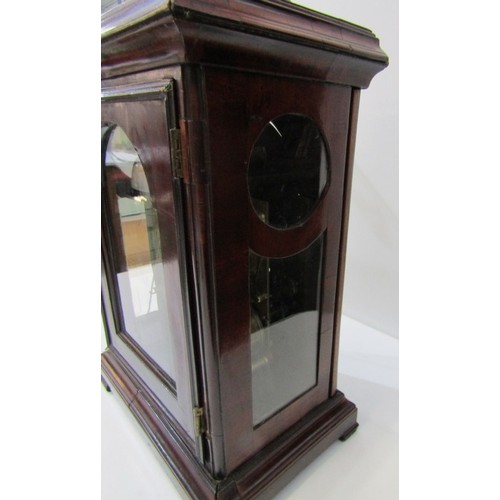423 - GEORGIAN BRACKET CLOCK, a George III bracket clock by Thomas Hackney of London, the ornate gilt face... 