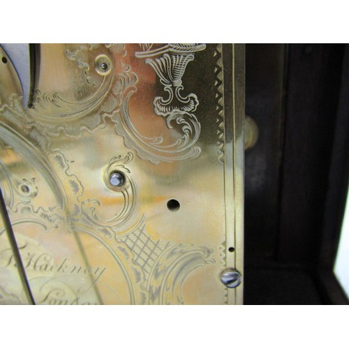 423 - GEORGIAN BRACKET CLOCK, a George III bracket clock by Thomas Hackney of London, the ornate gilt face... 