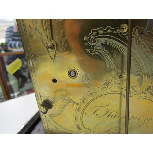 423 - GEORGIAN BRACKET CLOCK, a George III bracket clock by Thomas Hackney of London, the ornate gilt face... 