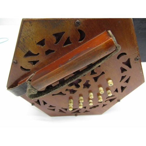 43 - LACHENAL CONCERTINA, a Lachenal & Co 21 button concertina with decorative fretwork end panels, circa... 