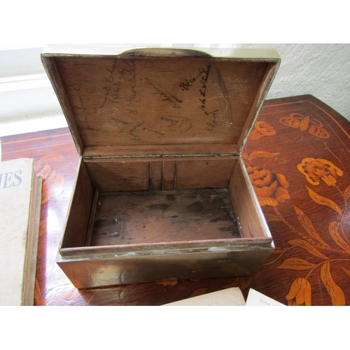44 - MILITARY INTEREST, a selection of items including an EPNS cigarette box with military inscription to... 