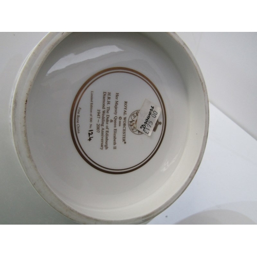 23 - COMMEMORATIVE WARE, a Royal Worcester porcelain bowl made to commemorate 60 years of marriage of Que... 