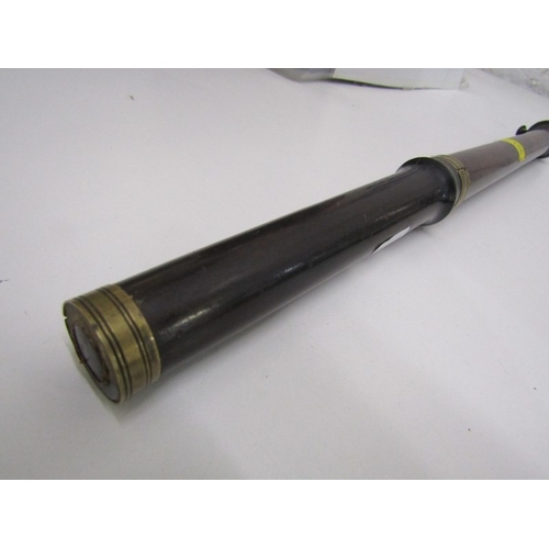 41 - MILITARY FIFE, a 19th Century fife with brass fittings and finger piece, probably fruit wood, 38cm l... 