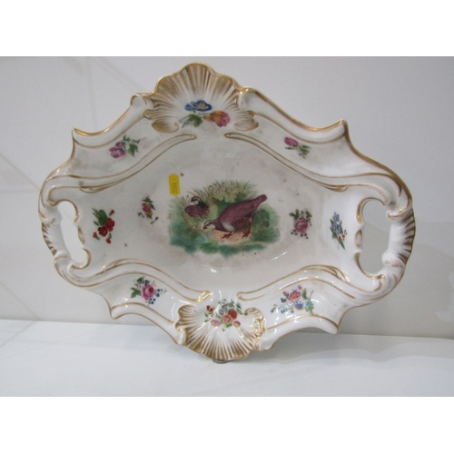 13 - DRESDEN PORCELAIN, a 19th century Dresden porcelain centrepiece base, depicting cherubs either side ... 